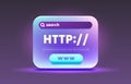 Http window web page, browser global link, online user bar. Vector