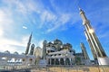 Floating Crystal Mosque or Masjid Kristal with minaret in Wan Man along Terengganu river nearby Kuala Terengganu, Malaysia Royalty Free Stock Photo