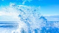 Fresh clean refreshing Summer ocean water splash against blue sky on a hot day Royalty Free Stock Photo