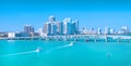 Miami Florida Biscayne Bay skyline on a beautiful day Royalty Free Stock Photo