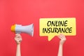 Online insurance Concept.