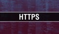 Https with Binary code digital technology background. Abstract background with program code and https. Programming and coding Royalty Free Stock Photo
