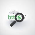 HTTPS Network Protocol - Safe and Secure Browsing Royalty Free Stock Photo