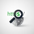 HTTPS Network Protocol - Safe and Secure Browsing Royalty Free Stock Photo