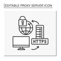 HTTPS protocol line icon