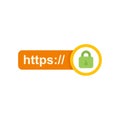 Https protocol symbol showing secure connection with padlock Royalty Free Stock Photo