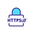https protocol vector vector. Isolated contour symbol illustration Royalty Free Stock Photo