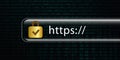 Https secure internet connection binary code background