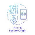 HTTPS secure origin blue gradient concept icon