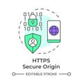 HTTPS secure origin multi color concept icon