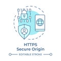 HTTPS secure origin soft blue concept icon