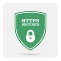 Https secure website - Ssl certificate shield with padlock