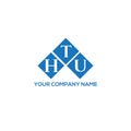 HTU letter logo design on white background. HTU creative initials letter logo concept. HTU letter design