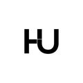 HU Creative Unique abstract modern geometric vector symbol font logo design Royalty Free Stock Photo