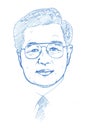 Hu Jintao portrait - Pencil Version Royalty Free Stock Photo