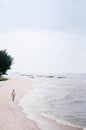Hua Hin beach peaceful sea in summer, Thailand coast