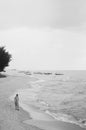 Hua Hin beach peaceful sea in summer, Thailand coast