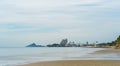 Hua Hin city beach,Thailand in the morning Royalty Free Stock Photo