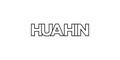 Hua Hin in the Thailand emblem. The design features a geometric style, vector illustration with bold typography in a modern font.