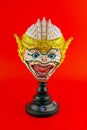 Hua Khon Ancient Thai Show Head Mask isolated on red backgroun