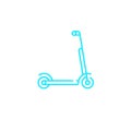 Blue small electric scooter, leisure and convenient. Happy travel.