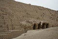 Huaca Pucllana, Mud bricks of the Ancient Peruvian Pyramid. Miraflores, Peru, October 3, 2023.