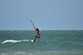 HUAHIN BEACH,PRACHUBKIRIKHAN,THAILAND March 2019:Kitesurfer during a contest of kitesurf in Huahin beach a tourist spot in Huahin,