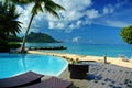 Huahine Beach and Pool Royalty Free Stock Photo