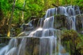 Huai Lao Waterfall in rain forest at Loei Province in Thailand , Soft focus Royalty Free Stock Photo