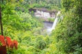 Huai Luang Waterfall, also known as Namtok Huai Luang or Namtok Bak Teo. The waterfall is plunging down three steps from an elevat