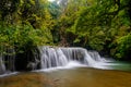 Huai-mae-kha-min waterfall beautiful 2th floor waterfall in national park of Kanchanaburi Thailand