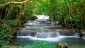 Huai Mae Khamin beautiful waterfall  landscape in Thailand Royalty Free Stock Photo