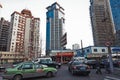 Huaihai Road and apartments in Shanghai city, China