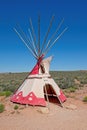 A Hualapai teepee sits on the prairie at the Grand Canyon South Rim