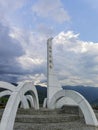 Overcast view of the Jing Pu Tropic of Cancer landmark