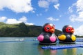Giant rubber duck in Liyu Lake in Hualien of Taiwan