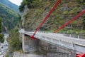 Cimu Bridge at Taroko National Park. a famous tourist spot in Xiulin, Hualien, Taiwan Royalty Free Stock Photo