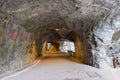 Jiuqudong Tunnel of Nine Turns at Taroko National Park. a famous tourist spot in Xiulin, Hualien, Taiwan Royalty Free Stock Photo