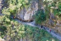 Shakadang Trail Mysterious Valley Trail view from Shakadang Bridge at Taroko National Park in Xiulin, Hualien, Taiwan.