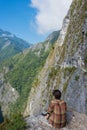 Beautiful scenic view from Zhuilu Cliff in Taroko National Park, Xiulin, Hualien, Taiwan Royalty Free Stock Photo