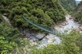 Hualien, Taiwan-October 25,2018:Landscape View in Taroko green rope bridge, Taroko national park Royalty Free Stock Photo