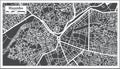 Huambo Angola City Map in Black and White Color in Retro Style. Outline Map