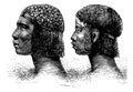 Huambo Man and Woman of Angola in Southern Africa, vintage engraving