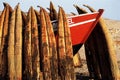 HUANCHACO, TRUJILLO, PERU: Reed canoes called \