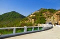 Huanghuacheng Great Wall Reservoir dam Royalty Free Stock Photo