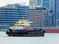 Huangpu river cargo boats in Shanghai