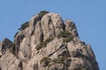 Huangshan Mountain in Anhui Province, China. Close up view of the summit of Lotus Peak, the highest point of Huangshan Royalty Free Stock Photo