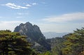 Huangshan Mountain in Anhui Province, China. View of Lotus Peak from Bright Top Royalty Free Stock Photo