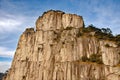 Huangshan Mountain in Anhui Province, China. View of a steep cliff with pine trees near Fairy Walking Bridge Royalty Free Stock Photo