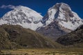 Huascaran Mountain massif in Cordillera Blanca, snowcapped Andes, Ancash, Peru